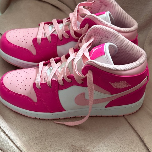 Jordan Kids Two-Tone Pink High-Top Sneakers - Picture 2 of 4